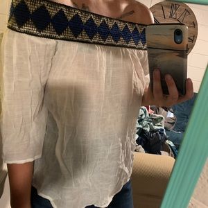 White off shoulder top